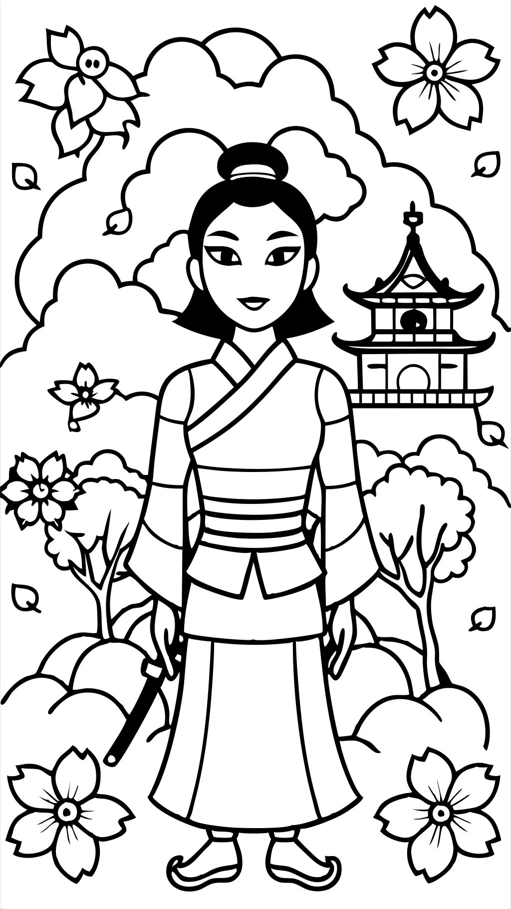 coloring pages of mulan